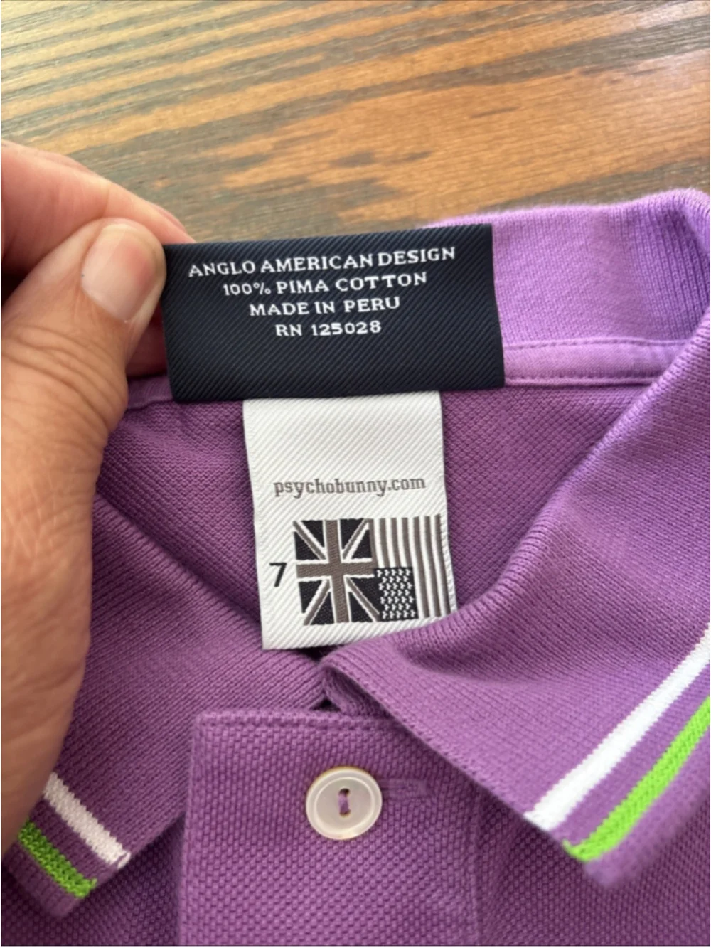 Psycho Bunny Mens pima Cotton Short Sleeve Polo Shirt Purple Size 7 - Picture 3 of 9